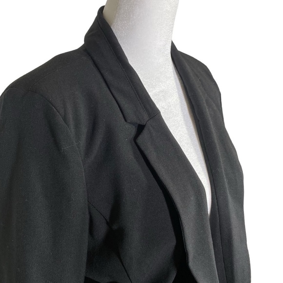 Candie's women's size Medium Black open front blazer jacket lined front pockets - Picture 2 of 6